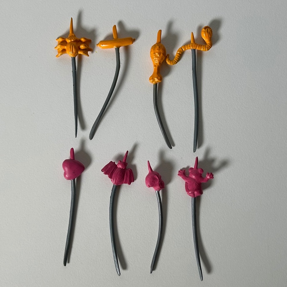 Vintage 80s Kenner Shish Kabob Beetlejuice Replacement Kabobs Set Of 8 (B9)
